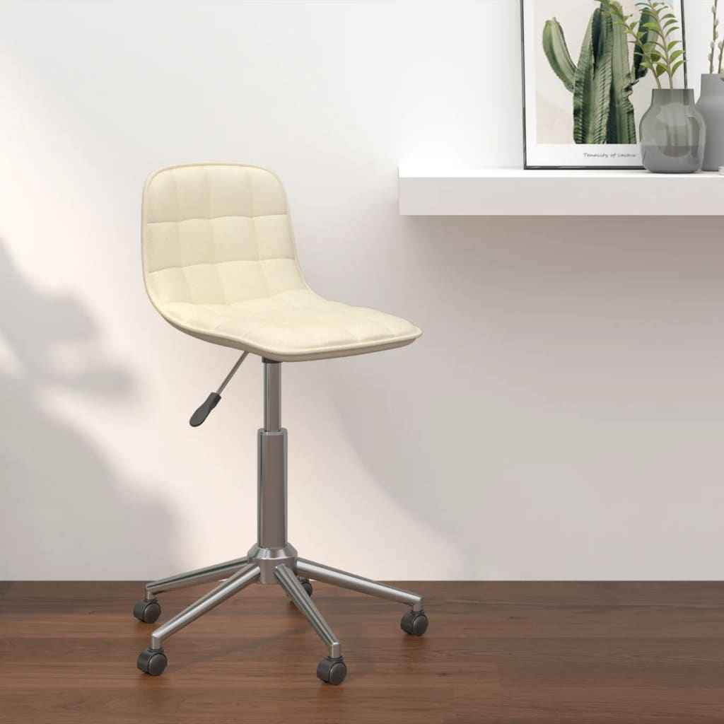 vidaXL Cadeira de jantar giratória tecido cor creme